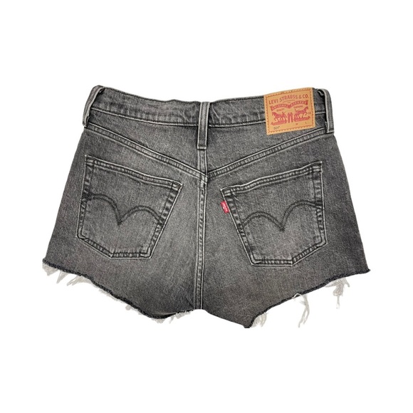 Levi’s 501 High Rise Cutoff Jean Shorts W26 Black Wash - Picture 10 of 11